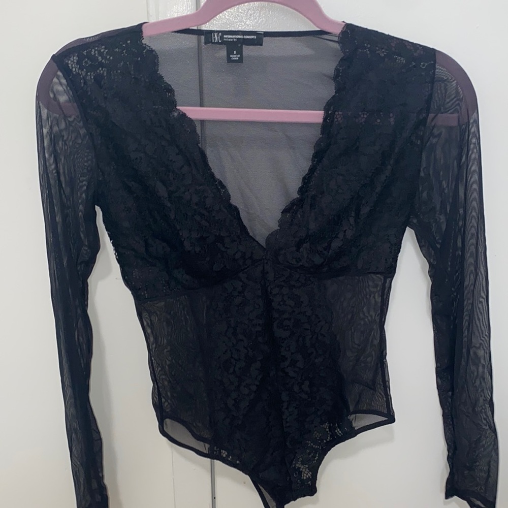 INTERNATIONAL CONCEPTS SHEER LINGERIE BOSYSUIT. SIZE SMALL